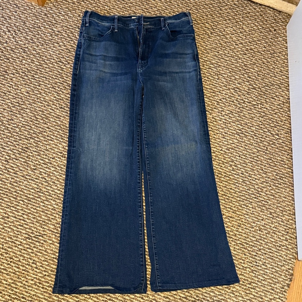 MOTHER Dark Blue Flare & Wide Leg Jeans